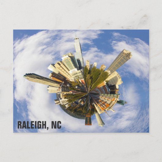 Raleigh North Carolina Unique City Skyline Foto Briefkaart (Voorkant)