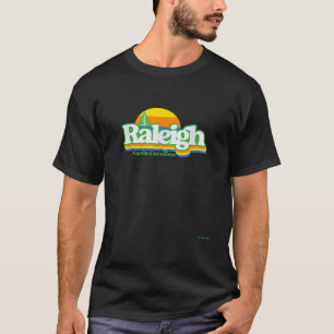 Raleigh North Carolina Zonsondergang Retro T-shirt