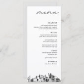 Raleigh Silhouette Modern Trouwdiner Menu (Voorkant / Achterkant)