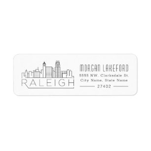 Raleigh Stylized Skyline   Etiket