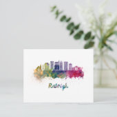 Raleigh V2 skyline in waterverf Briefkaart (Staand voorkant)