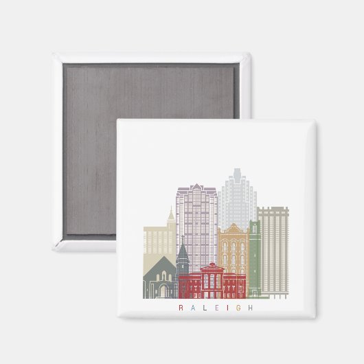 Raleigh V2 skyline poster Magneet (Voorkant / Achterkant)