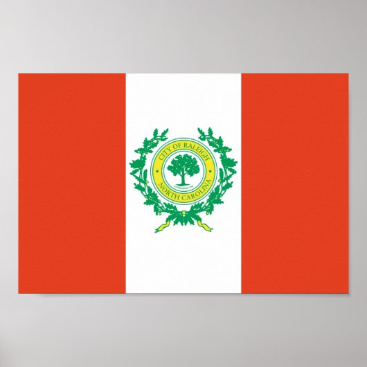 Raleigh, Vlag North Carolina Poster (Voorkant)
