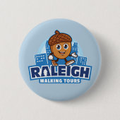 Raleigh Walking Tours Cute Acorn Button (Voorkant)