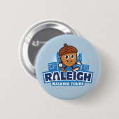 Raleigh Walking Tours Cute Acorn Button (Voorkant /achterkant)