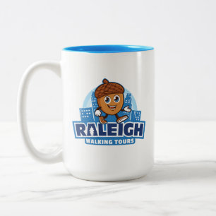 Raleigh Walking Tours Cute Acorn Logo Tweekleurige Koffiemok
