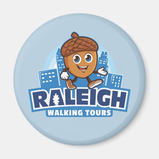Raleigh Walking Tours Cute Acorn Magneet (Voorkant)
