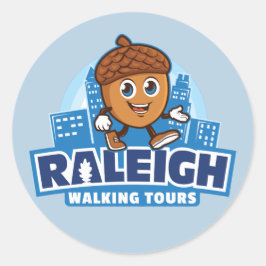 Raleigh Walking Tours Cute Acorn Ronde Sticker