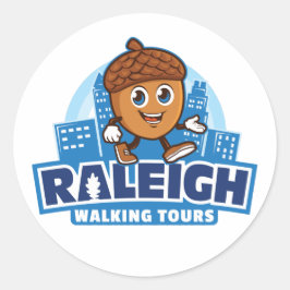 Raleigh Walking Tours Cute Acorn Ronde Sticker