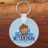 Raleigh Walking Tours Cute Acorn Sleutelhanger (Achterkant)