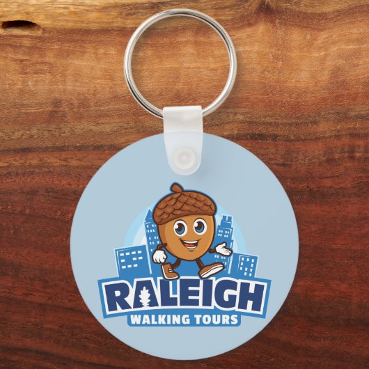 Raleigh Walking Tours Cute Acorn Sleutelhanger (Achterkant)