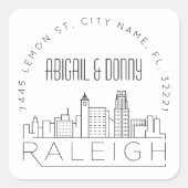 Raleigh Wedding | Afdichting van vooraf geadressee Vierkante Sticker (Voorkant)