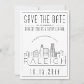 Raleigh Wedding | Gestileerde skyline De datum ops Kaart (Voorkant)