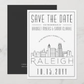 Raleigh Wedding | Gestileerde skyline De datum ops Kaart (Voorkant / Achterkant)