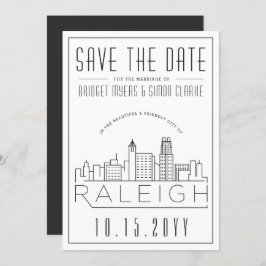 Raleigh Wedding | Gestileerde skyline De datum ops Kaart