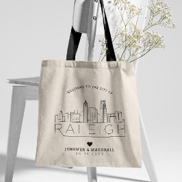 Raleigh Wedding | Gestileerde skyline Tote Bag