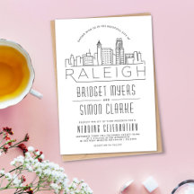Raleigh Wedding | Gestileerde Skyline uitnodiging