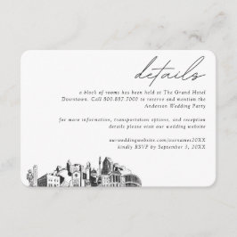 Raleigh Wedding Hotel Kamer Blok Details Informatiekaartje