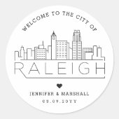 Raleigh Wedding | Welkom Favor Ronde Sticker (Voorkant)