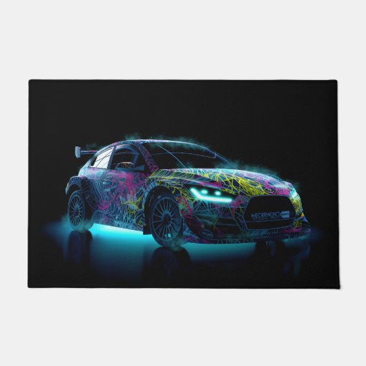 Rally car in the dark deurmat (Voorkant)