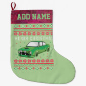 Rally Car Ugly KerstSweater Grote Kerstsok (Voorkant)
