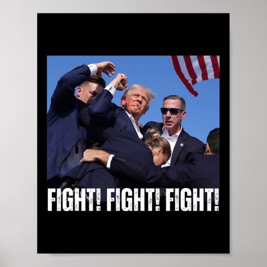 Rally Fight T-shirt -Trump Rally Fight! Vecht! Vec Poster (Voorkant)