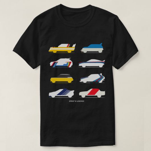 Rally Legends Group B klassiek ontwerp voor racewa T-shirt (Design voorkant)