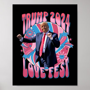 Rally Love Fest Dancing Retro Groovy Grappige Lief Poster
