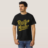 Rally meester retro gouden pickleball t-shirt (Voorkant volledig)