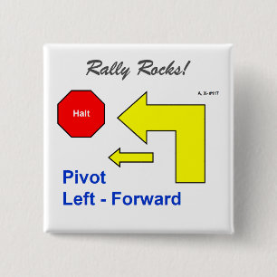 Rally Obedience Rocks Vierkante Button 5,1 Cm