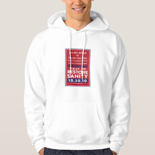 Rally om Sanity te herstellen, houdt angst levend. Hoodie (Voorkant)