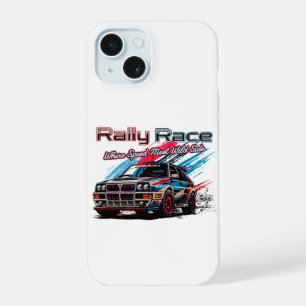 RALLY RACE RETRO - WANNEER SNELHEID DE WILDE KANT iPhone 15 CASE