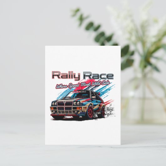 RALLY RACE  - WANNEER SNELHEID DE WILDE KANT ONTMO BRIEFKAART (Staand voorkant)