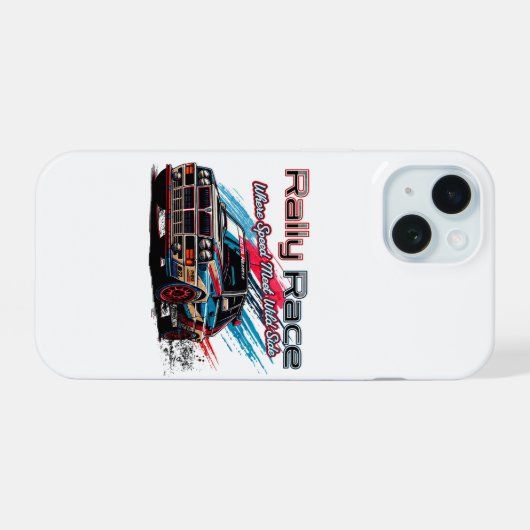 RALLY RACE - WANNEER SNELHEID DE WILDE KANT ONTMO iPhone 15 CASE (Achterkant horizontaal)