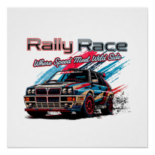 RALLY RACE  - WANNEER SNELHEID DE WILDE KANT ONTMO PERFECT POSTER