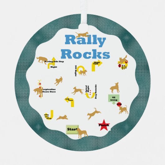 Rally Rocks Honden Metalen Ornament (Voorkant)