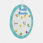 Rally Rocks Metalen Ornament (Voorkant Rechts)