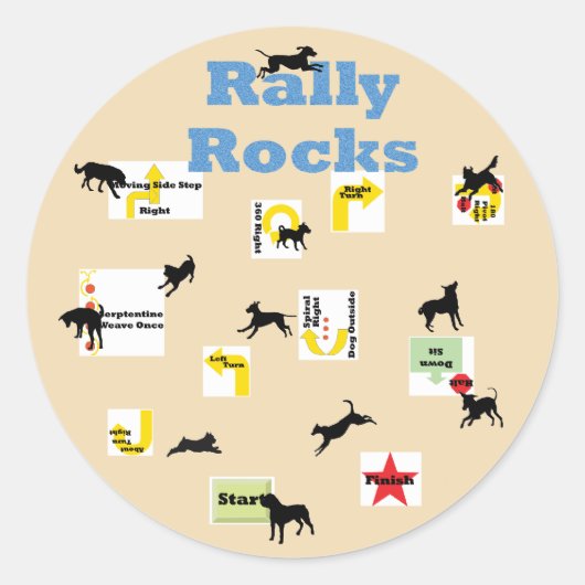 Rally Rocks Ronde Sticker (Voorkant)