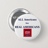 Rally Square, ALLE Amerikanen zijn ECHT AMERIKAANS Ronde Button 5,7 Cm (Voorkant /achterkant)