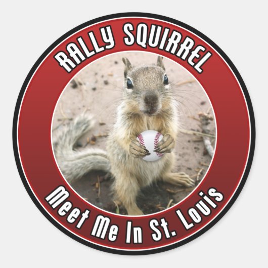 Rally Squirrel - Louis, Missouri Ronde Sticker (Voorkant)