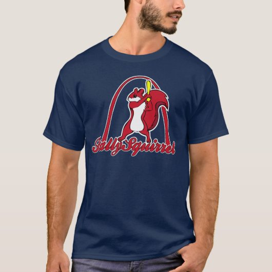 Rally Squirrel Mannen Shirt blauw (Voorkant)