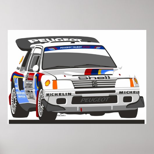 Rally van groep B Peugeot 205 T16 Poster (Voorkant)