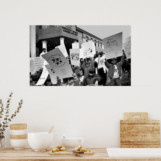 Rally voor daklozen poster (Keuken)