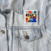 Rally voor Hillary in 2016 Vierkante Button 5,1 Cm (In situ)