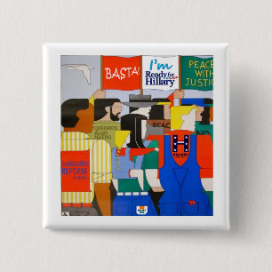 Rally voor Hillary in 2016 Vierkante Button 5,1 Cm