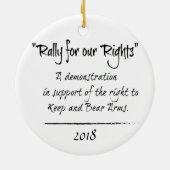 Rally voor ons kerstfeest keramisch ornament (Achterkant)