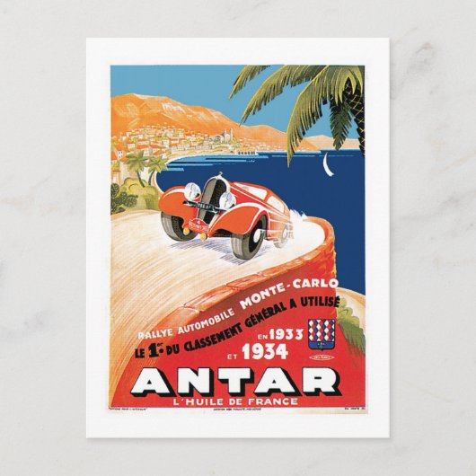 Rallye Automobile Monte Carlo Briefkaart (Voorkant)