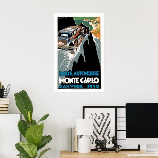 Rallye Automobile Monte Carlo Poster (Thuiskantoor)