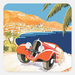 Rallye Automobile Monte Carlo Vierkante Sticker
