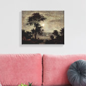 Ralph Albert Blakelock - maanlicht Canvas Afdruk (Insitu (Woonkamer))